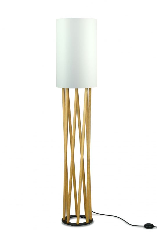 Linn High Oblique Lampadaire Chêne naturel/ blanc Maigrau